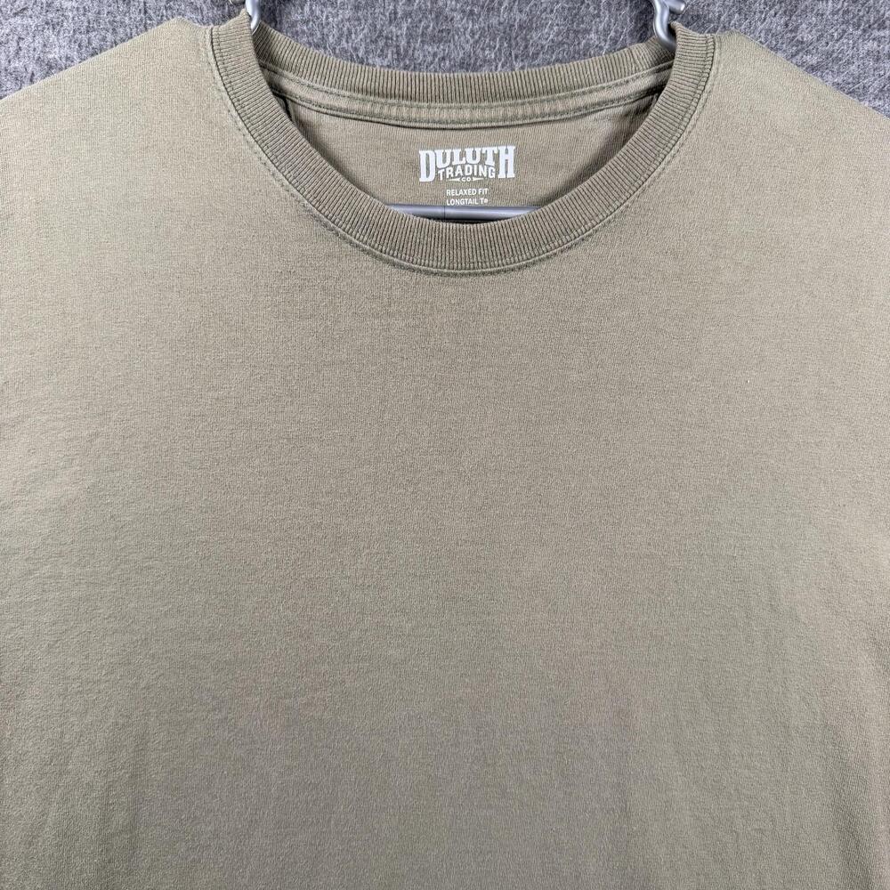Duluth Trading Co Shirt Mens Large Green Longtail T Relaxed Fit Tee Workwear